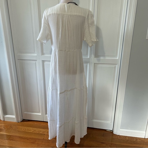 Myra Bay Off-White V-Neck Midi Dress M - Picture 13 of 16